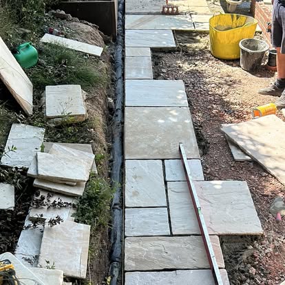 Laying the paving