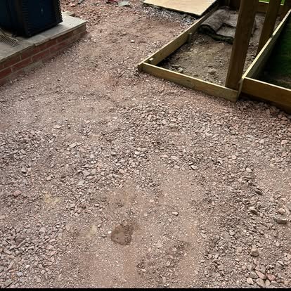 Preparing the patio base