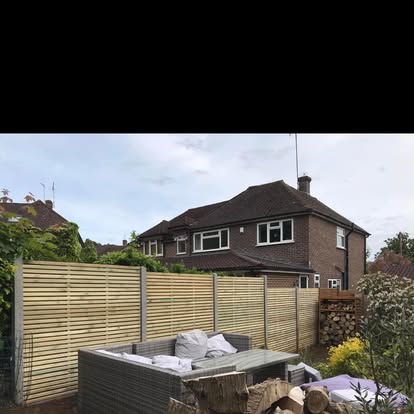 Timber fence and seating area